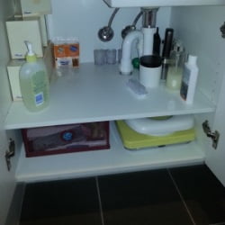 Boric acid in bathroom cupboards